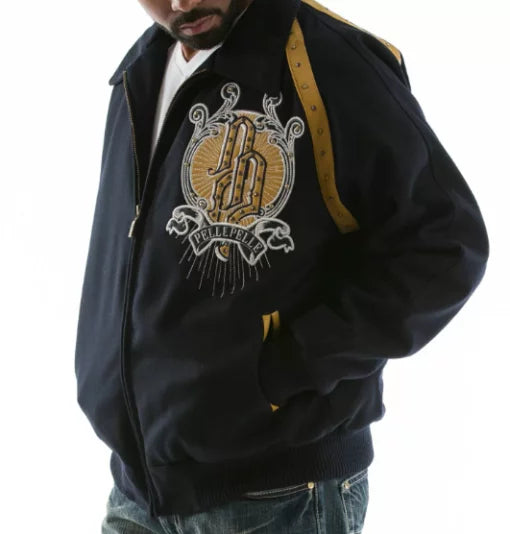 Navy Pelle Pelle Top Brass Wool Jacket image 0