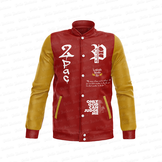 Tupac Legends Never Die Red Varsity Jacket image 0