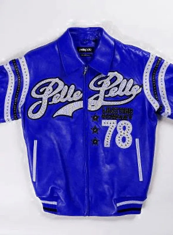 Pelle Pelle Blue Varsity Leather Jacket image 0