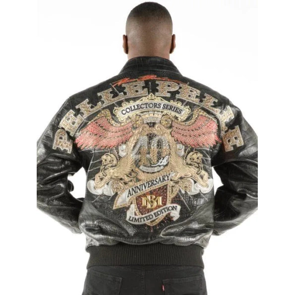 Pelle Pelle Mens 40th Anniversary Black Leather Jacket image 0