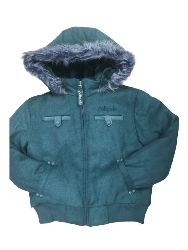 Pelle Pelle Kids Hooded Light Blue Bomber Jacket image 0
