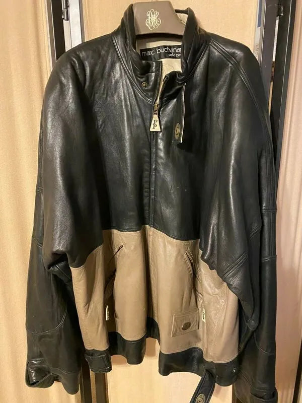 Marc Buchanan Pelle Pelle Black and Brown Leather Jacket image 1