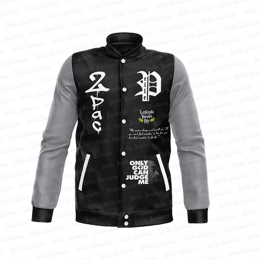 Tupac Legends Never Die Gray Varsity Jacket image 0