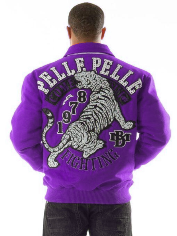 Pelle Pelle Come Out Fighting Purple Tiger Wool Jacket image 0