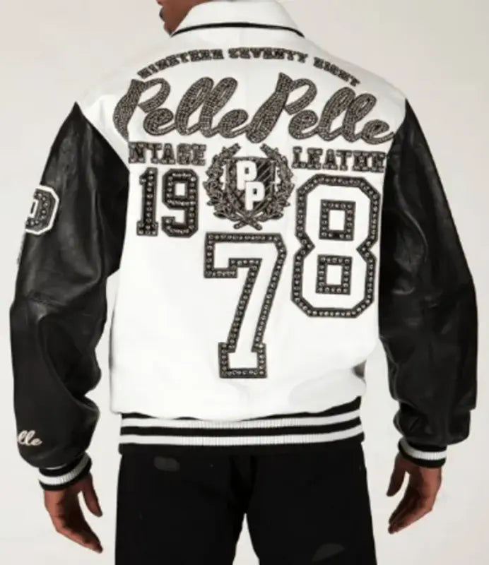 Pelle Pelle White Black Legend Varsity Jacket image 1