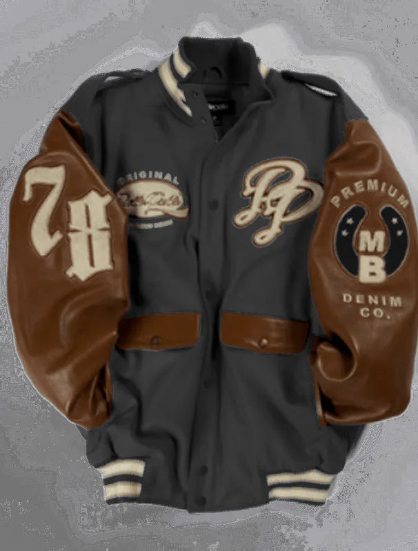 Pelle Pelle Limited Edition Charcoal Varsity Jacket image 0
