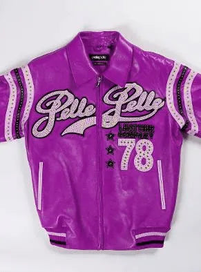 Pelle Pelle Dark Purple Varsity Leather Jacket image 0