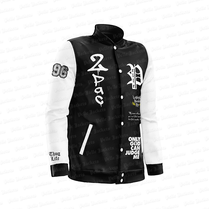 Tupac Legends Never Die Black Varsity Jacket image 1