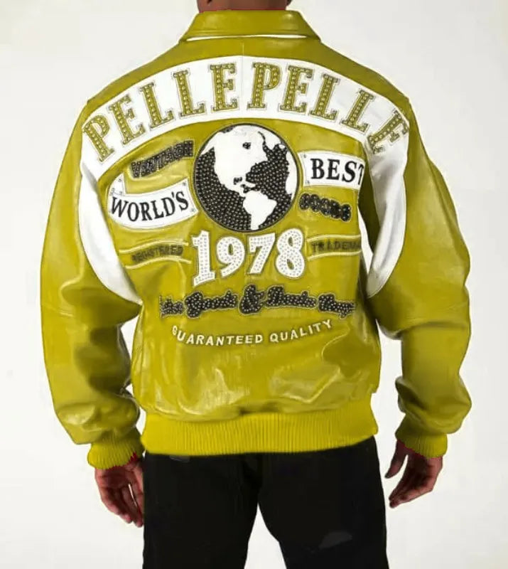 Pelle Pelle Yellow White World’s Best 1978 Studded Jacket image 1