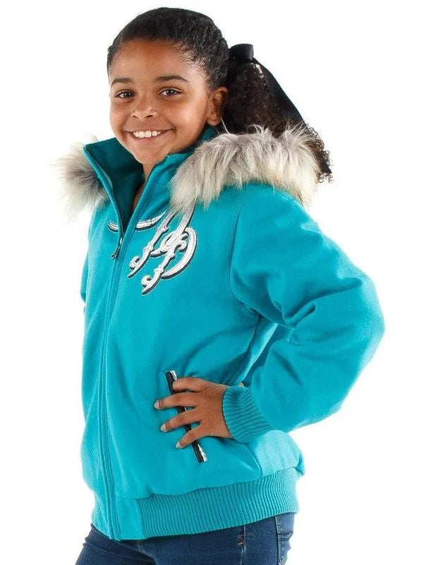 Pelle Pelle Kids Born Free Heritage Neon Blue Wool Jacket image 1