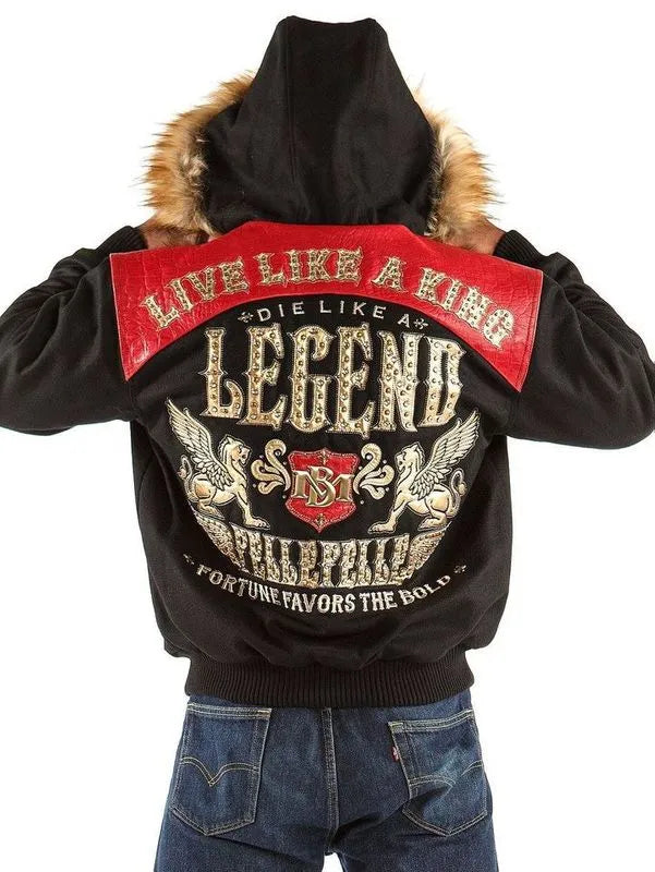 Pelle Pelle Mens Live Like a King Die Like a Legend 1978 Hooded Jacket image 0