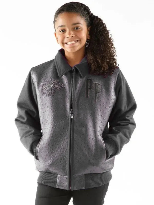 Pelle Pelle Kids Charcoal Shirt Collar Jacket image 0