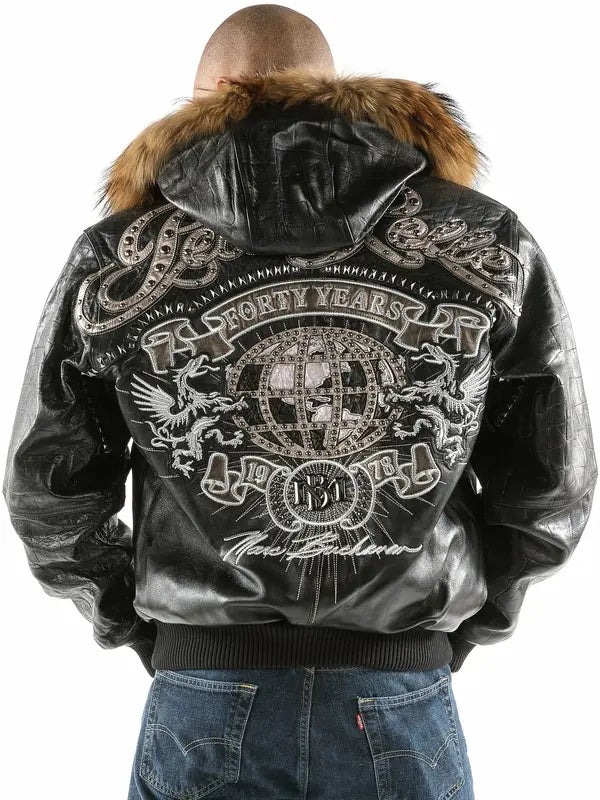 Black And Brown Pelle Pelle Mb Forty Years Leather Jacket image 0