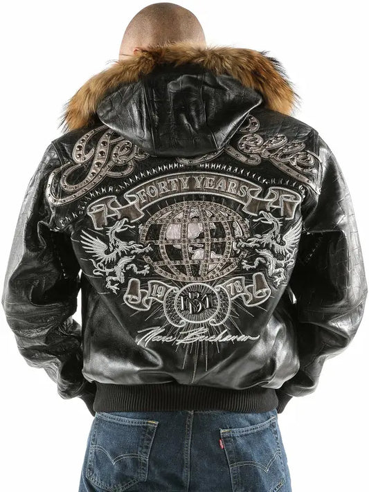 Black And Brown Pelle Pelle Mb Forty Years Leather Jacket image 0