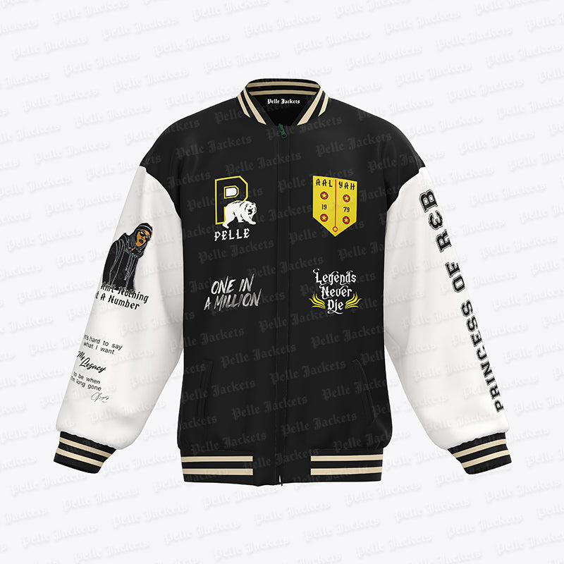 Aaliyah Legends Never Die White Varsity Jacket image 0