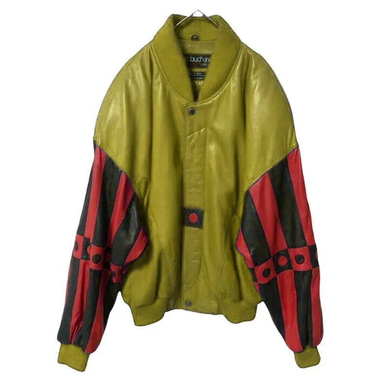 Pelle Pelle 90s Marc Buchanan Olive Leather Jacket image 0