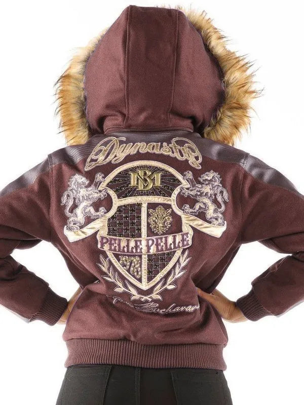 Pelle Pelle Womens Dynasty Maroon Hooded Jacket image 1