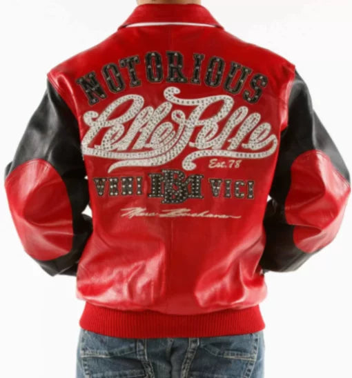 Red Black Pelle Pelle Notorious Studded Leather Jacket image 1