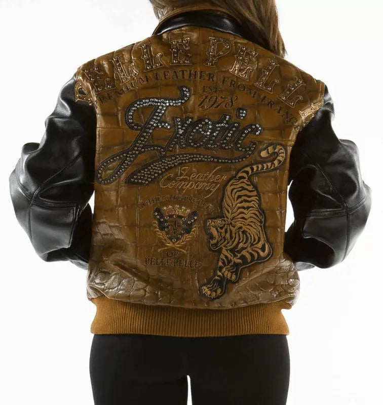 Pelle Pelle Exotic Studded Mustard Black Jacket image 1
