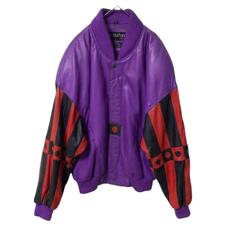 Pelle Pelle 90s Marc Buchanan Purple Leather Jacket image 0