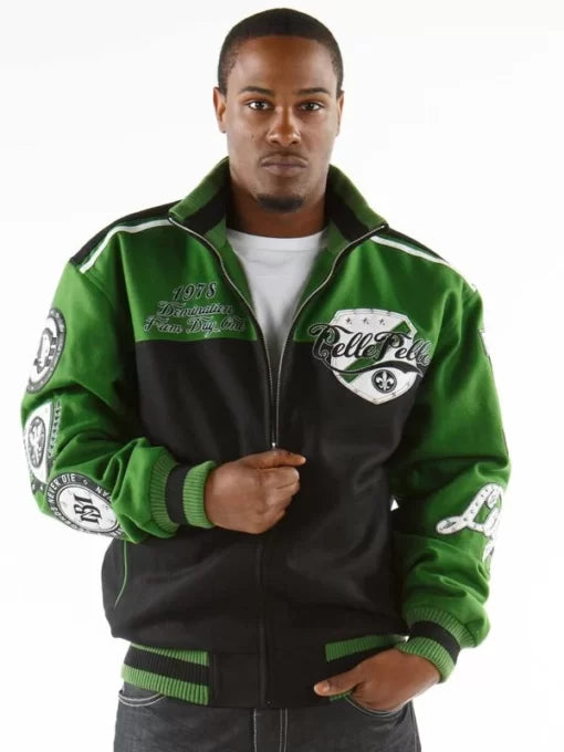 Unstoppable Pelle Pelle Revolution Green Varsity Jacket image 1