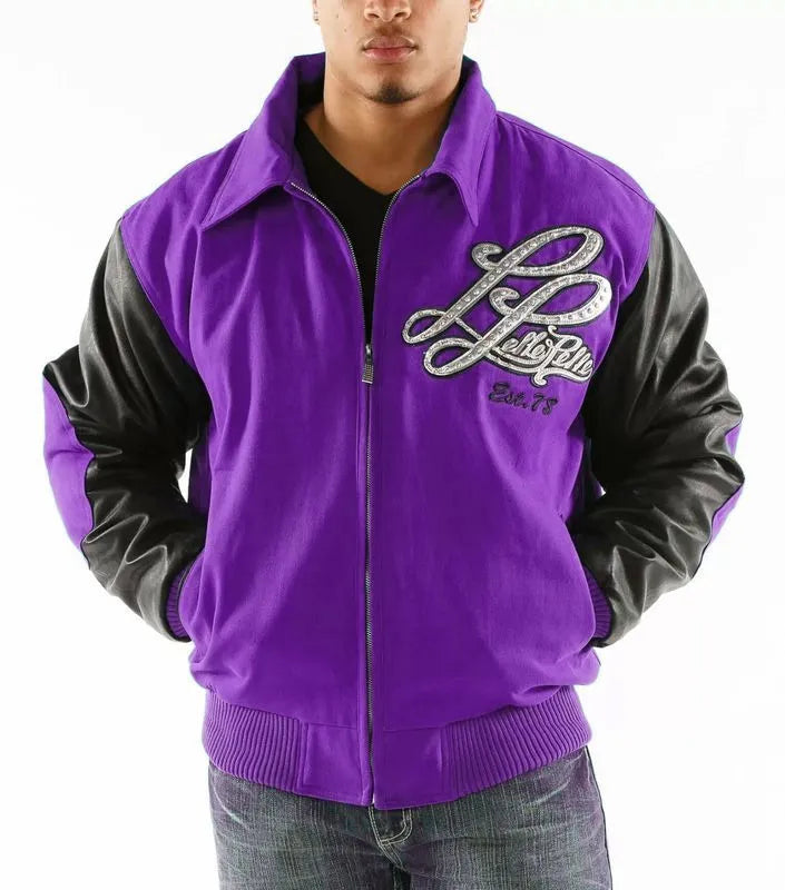Pelle Pelle Purple and Black Varsity Jacket image 0