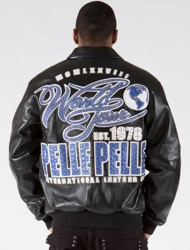Pelle Pelle World Tour Plush Metallic Black Mens Jacket image 0