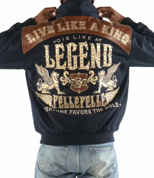 Pelle Pelle Blue Brown Live Like A King Wool Jacket image 0
