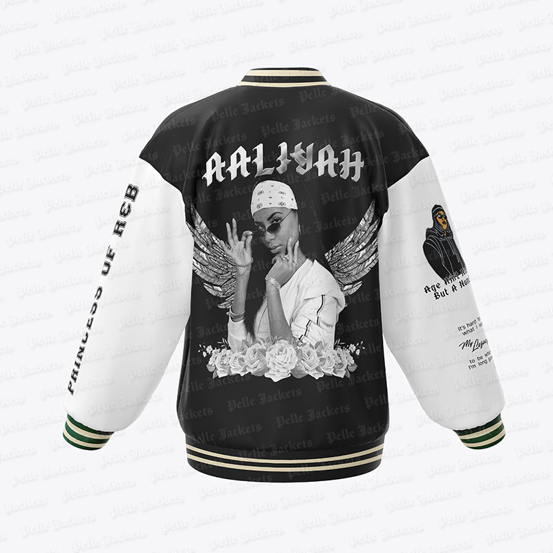 Aaliyah Legends Never Die White Varsity Jacket image 1