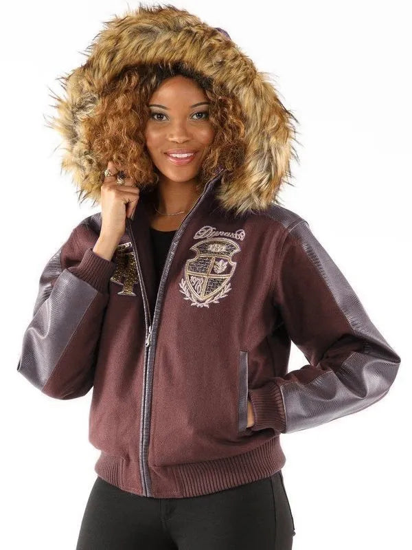 Pelle Pelle Womens Dynasty Maroon Hooded Jacket image 0