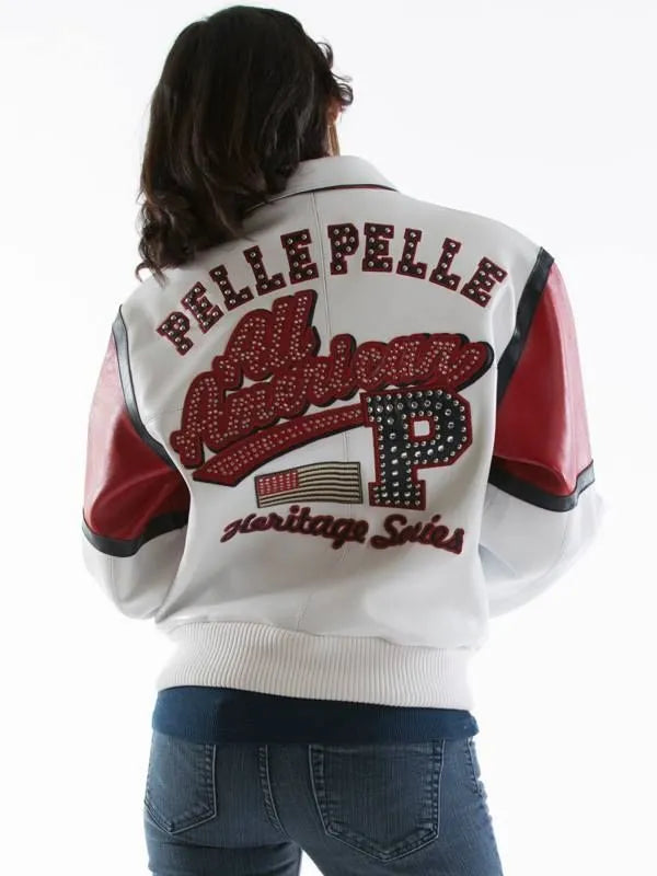 Pelle Pelle Womens All American Heritage Series White Leather Jacket image 0