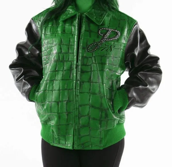 Pelle Pelle Exotic Studded Green Black Jacket image 0