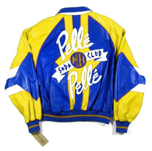Early 90S Vintage Pelle Pelle Yellow Soda Club Jacket image 0