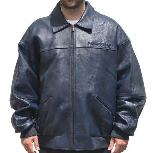 Vintage Men Pelle Pelle By Marc Buchanan Blue Leather Jacket image 0