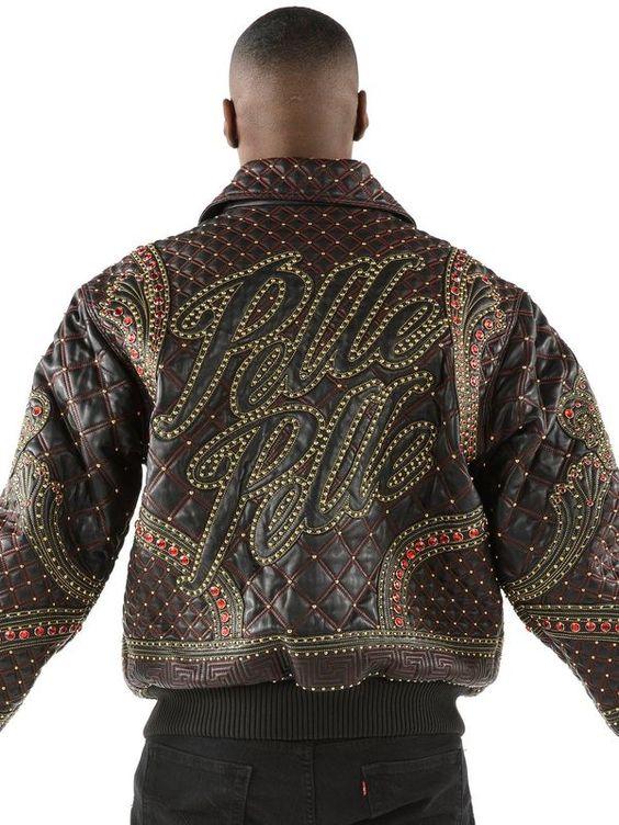Pelle Pelle Quilted Studded Brown Leather Jacket image 0
