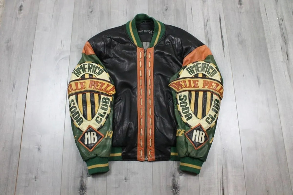 Vintage Pelle Pelle By Marc Buchanan Soda Club Leather Jacket image 0