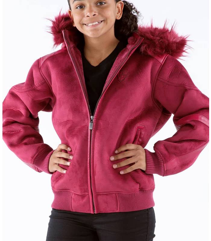 Pelle Pelle Kids Pink Fur Wool Jacket image 0