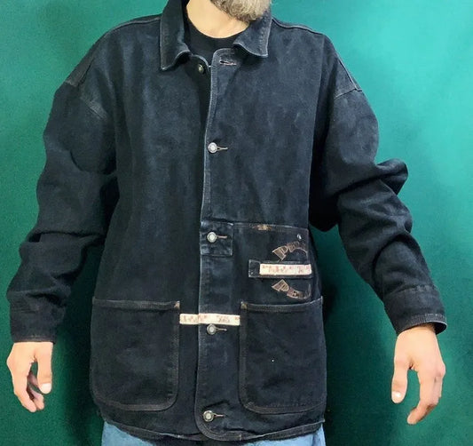 Vintage Pelle Pelle by Marc Buchanan Black Denim Jacket image 0
