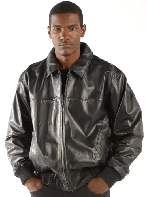 Pelle Pelle Mens Basic Black Leather Jacket image 0