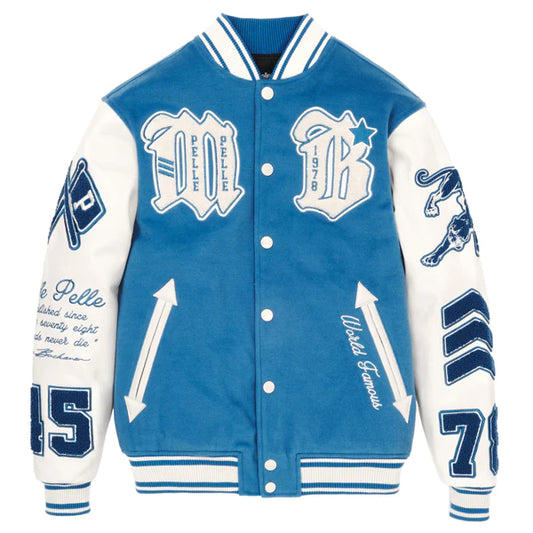 Men Pelle Pelle Blue Varsity Jacket image 0
