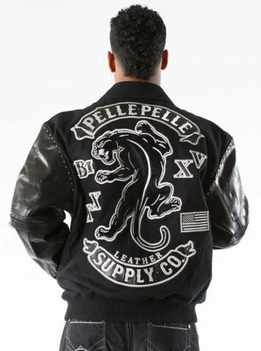 Pelle Pelle Panther Wool Black Jacket image 0