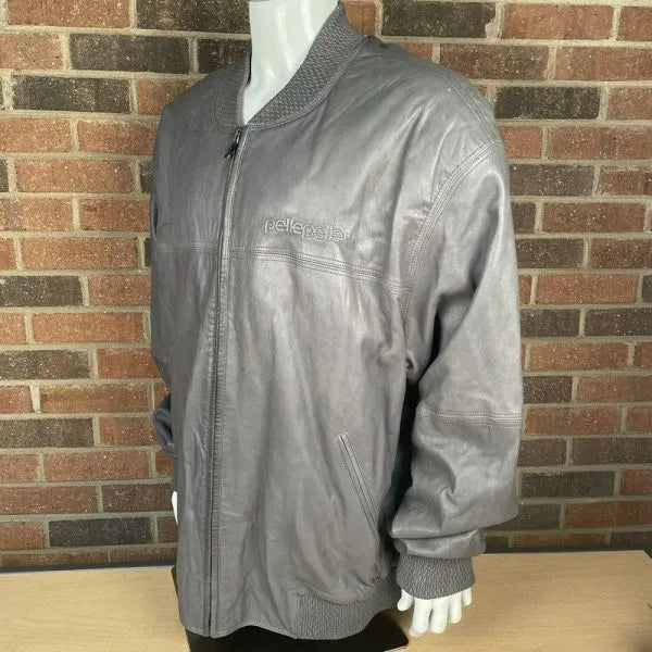 Vintage Pelle Pelle Marc Buchanan Gray Smoke Leather Jacket image 1