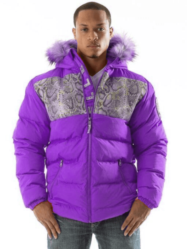 Pelle Pelle Snakeskin Bubble Purple Coat image 0