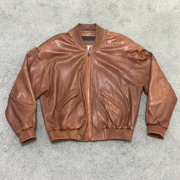 Pelle Pelle Brown Leather Bomber Jacket image 0