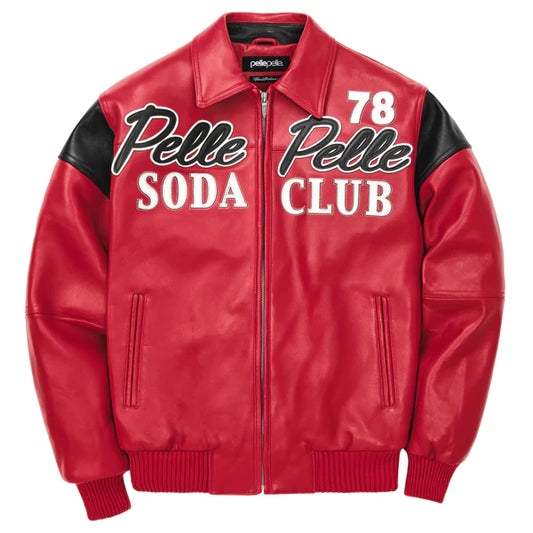 Men Pelle Pelle Soda Club Plush Red Jacket image 0
