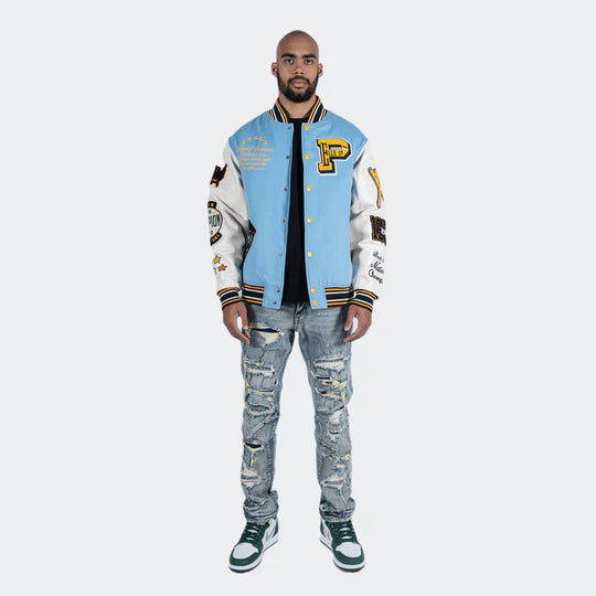 Men’s Pelle Pelle Wool Varsity Jacket Light Blue image 4