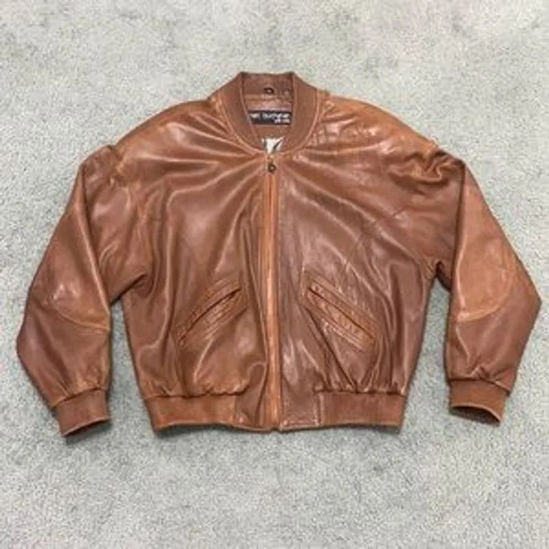 Vintage Marc Buchanan Pelle Pelle Brown Leather Jacket image 0