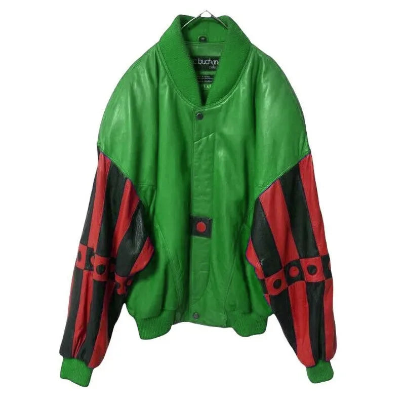 Pelle Pelle 90s Marc Buchanan Green Leather Jacket image 0