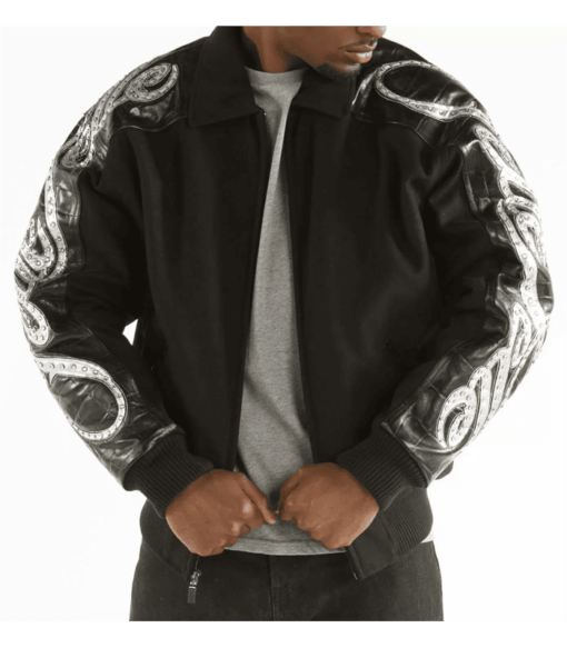 Pelle Pelle Men Black Studded Wool Jacket image 1