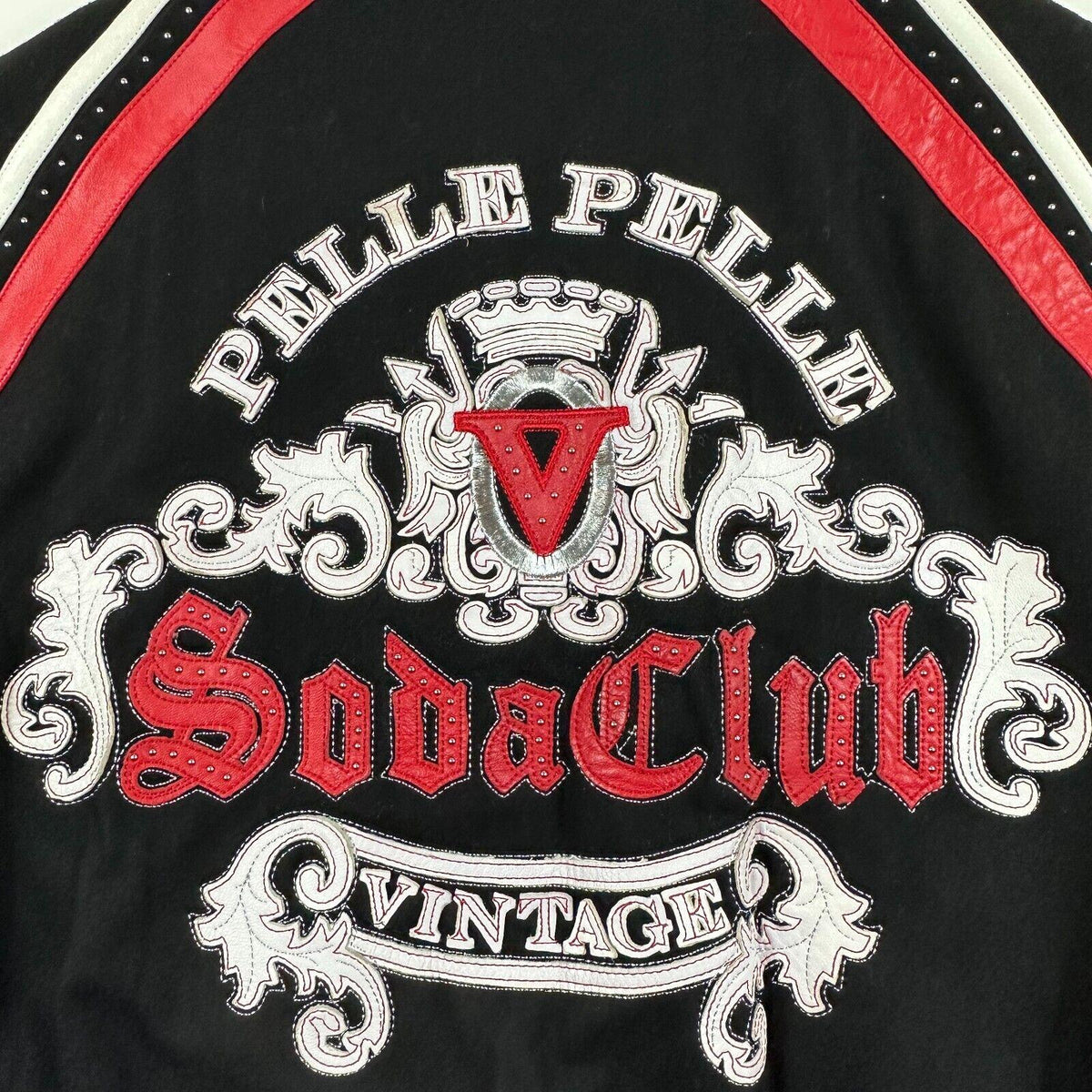Pelle Pelle Soda Club Black Embroidered Bomber Jacket image 1
